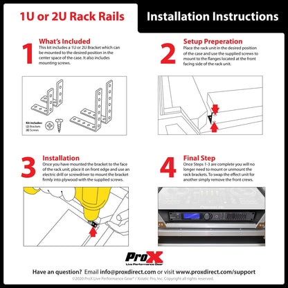  ProX XS-RSS Rack Rails L Shape Bracket For DJ Controller Cases(Prox Xs Rss Rack Rails L Shape Bracket For Dj Controller Cases)