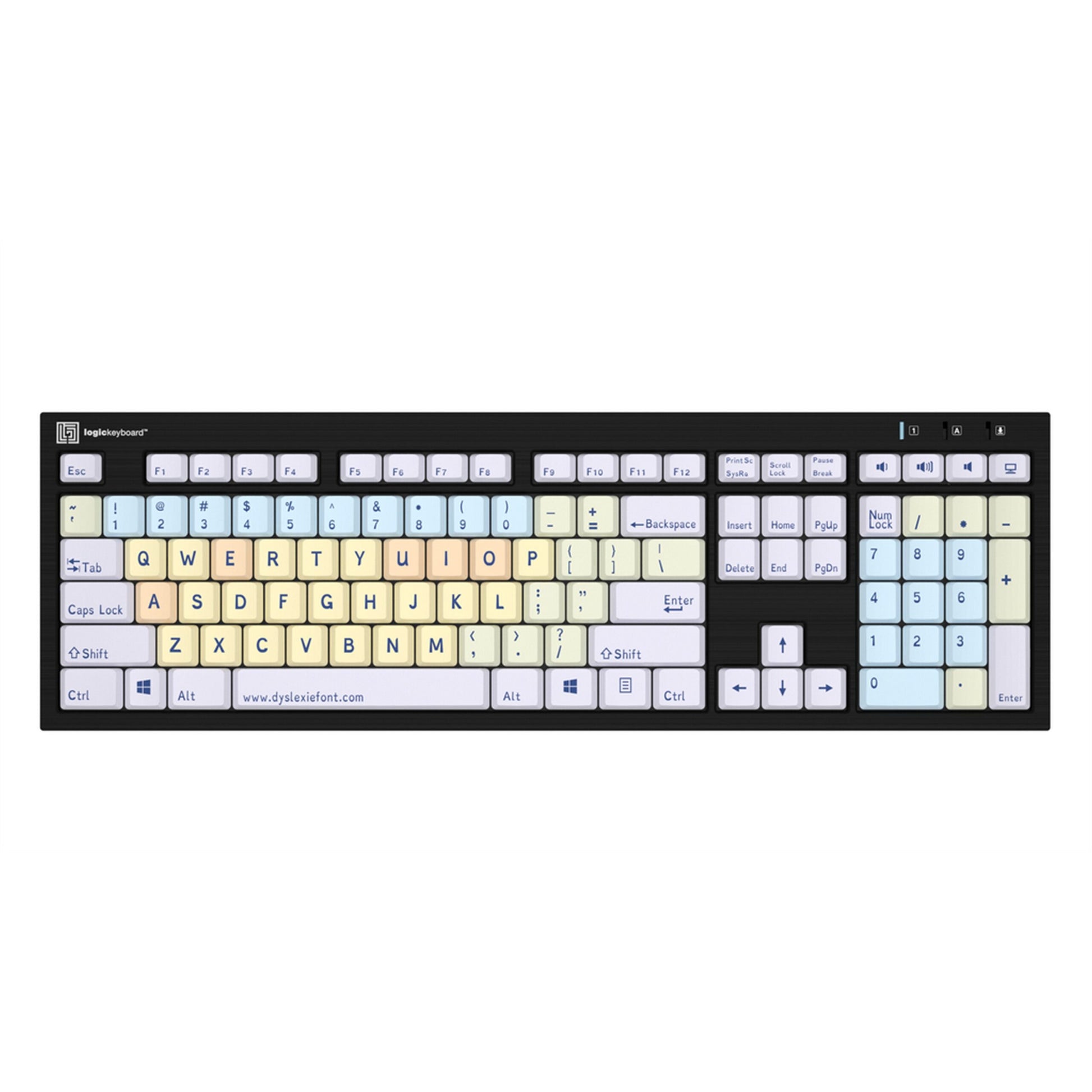  Logickeyboard Dyslexie Keyboard, US English(Logickeyboard Lkb Dyslex Bjpu Us Dyslexie Keyboard Us English)