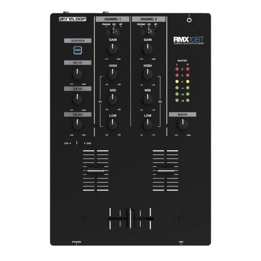  Reloop RMX-10-BT 2 Channel Bluetooth Compact DJ Mixer(Reloop Rmx 10 Bt 2 Channel Bluetooth Compact Dj Mixer)