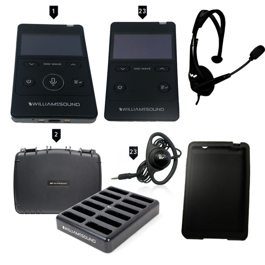  Williams AV DWS TGS 23 400 RCH Digi-Wave 400 Series Tour Guide System For 1 Guide And Up To 23 Listeners(Williams Av Dws Tgs 23 400 Rch Digi Wave 400 Series Tour Guide System For 1 Guide And Up To 23 Listeners)