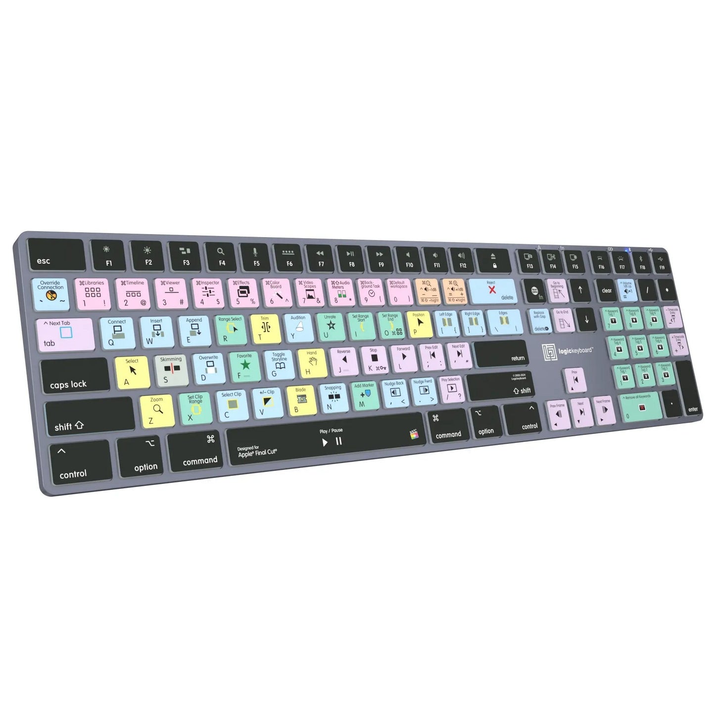  Logickeyboard Titan Wireless Backlit Shortcut Mac Keyboard For Final Cut Pro X(Logickeyboard Titan Wireless Backlit Shortcut Mac Keyboard For Final Cut Pro X)