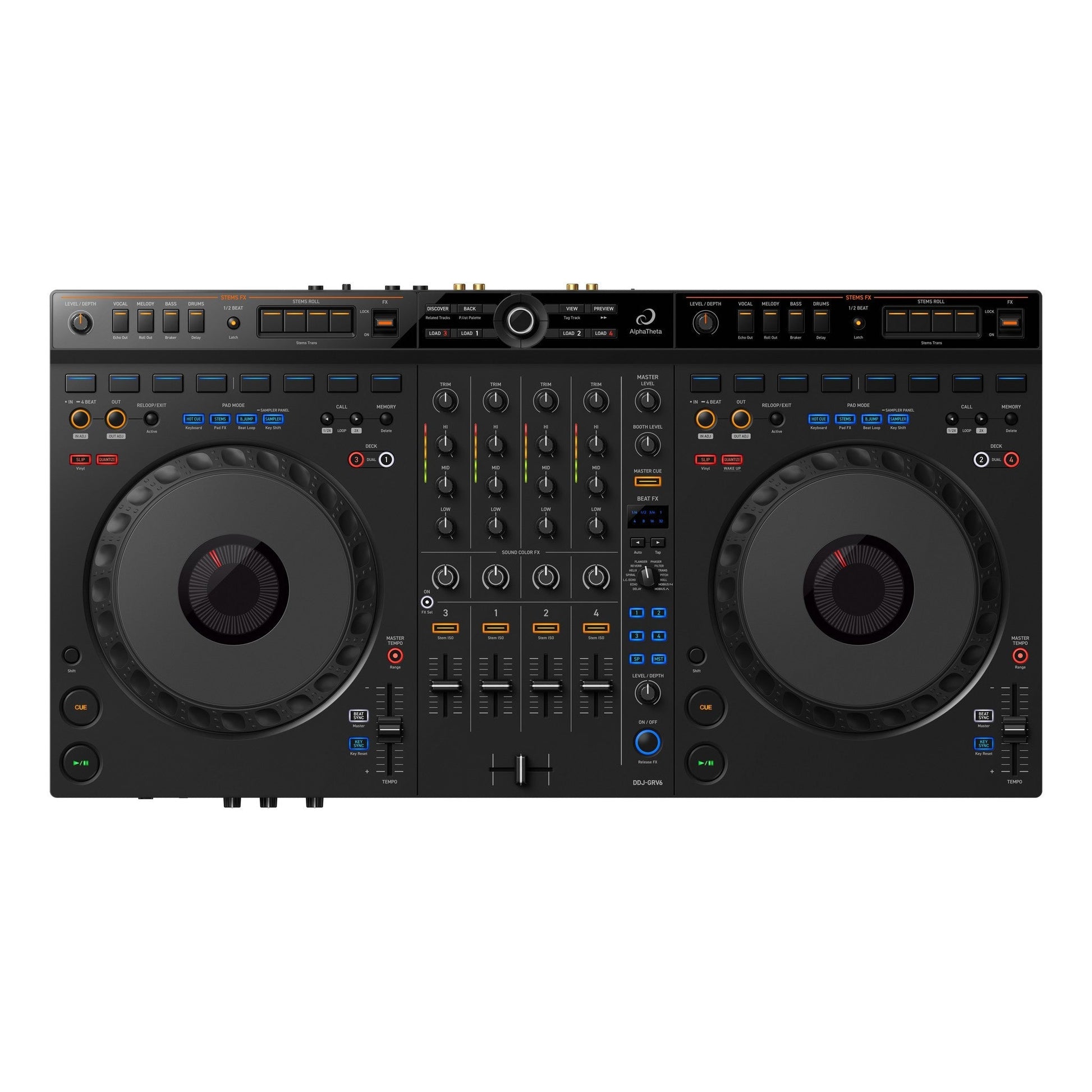  AlphaTheta DDJ-GRV6 4-Channel DJ Performance Controller (Used)(Alphatheta Ddj Grv6 4 Channel Dj Performance Controller Used 1)