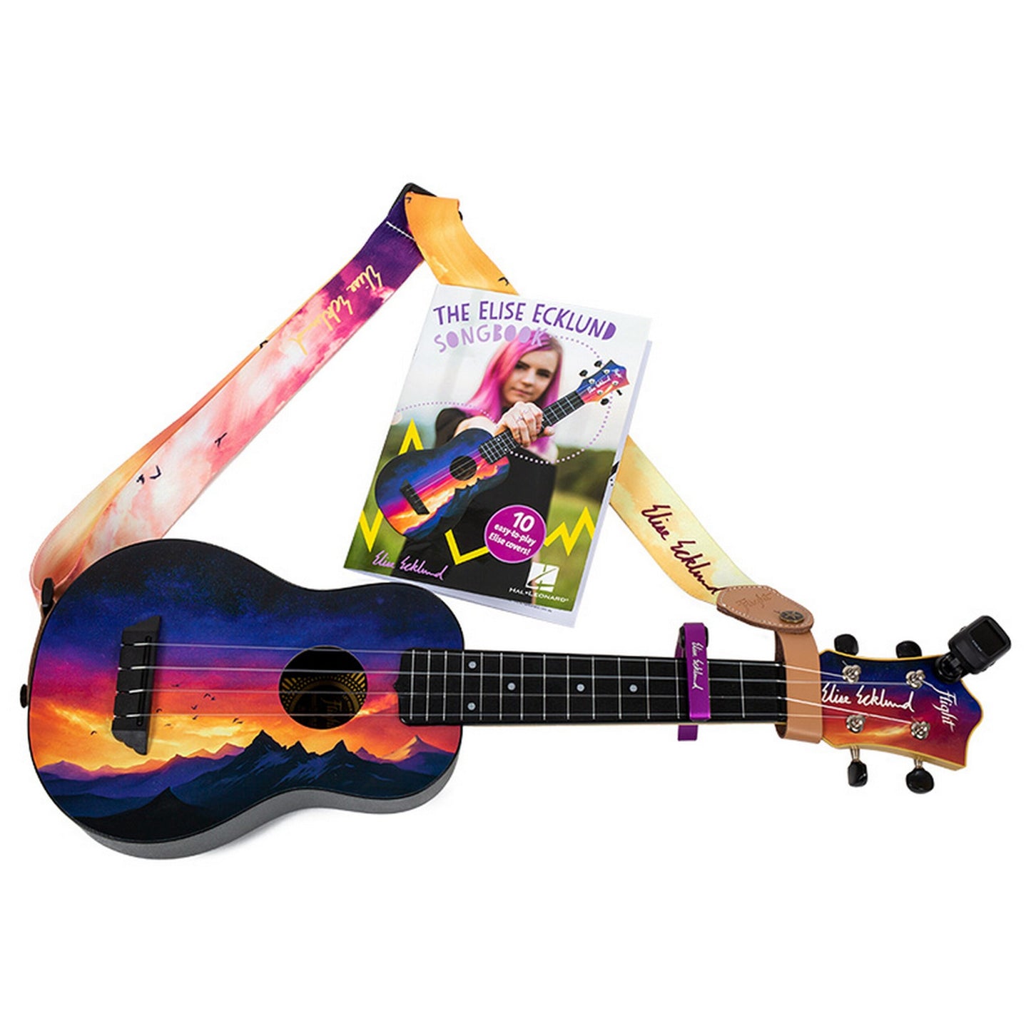  Flight Ukuleles TUS-EE Sunset Elise Ecklund Signature Travel Soprano Ukulele Bundle(Flight Ukuleles Tus Ee Sunset Elise Ecklund Signature Travel Soprano Ukulele Bundle)