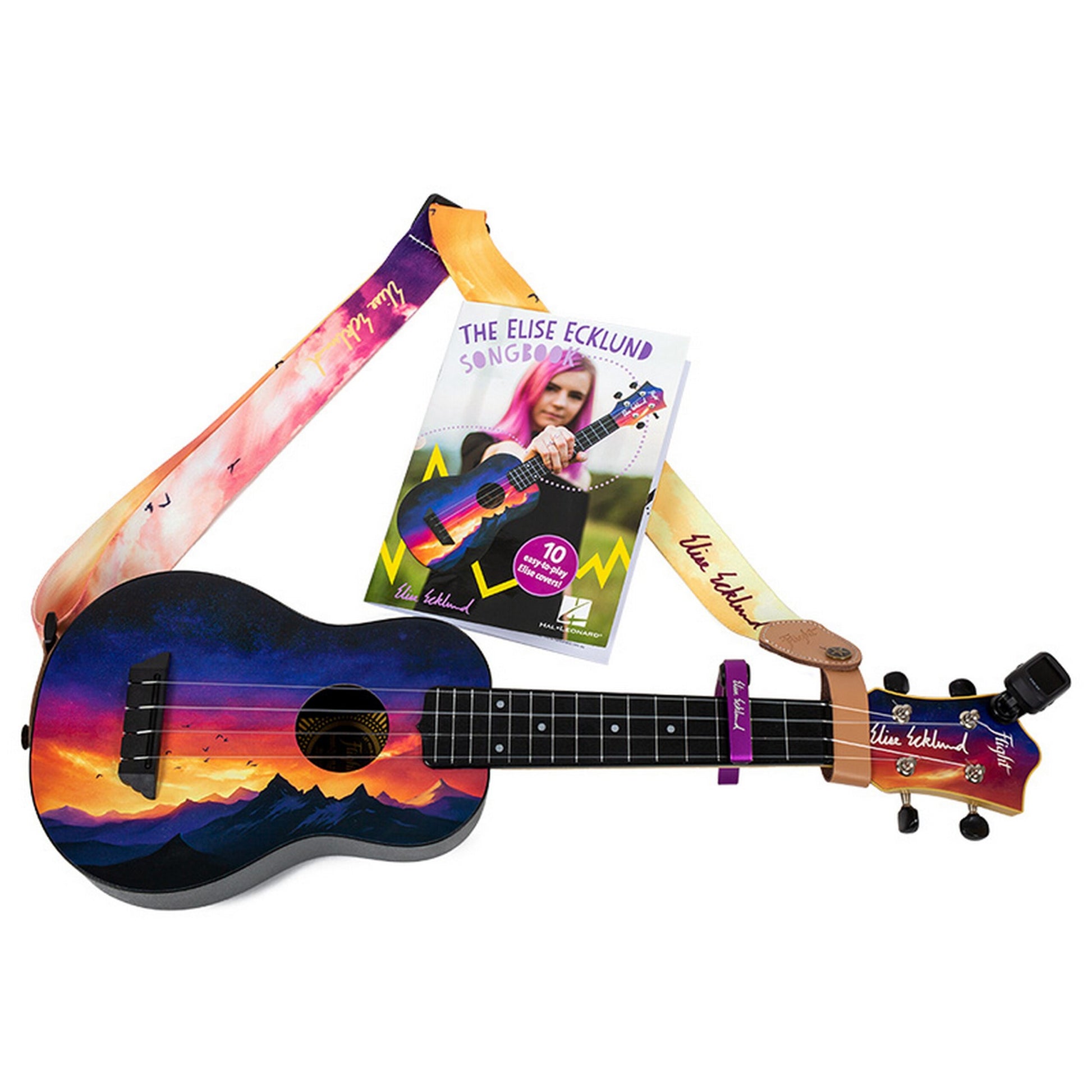  Flight Ukuleles TUS-EE Sunset Elise Ecklund Signature Travel Soprano Ukulele Bundle(Flight Ukuleles Tus Ee Sunset Elise Ecklund Signature Travel Soprano Ukulele Bundle)