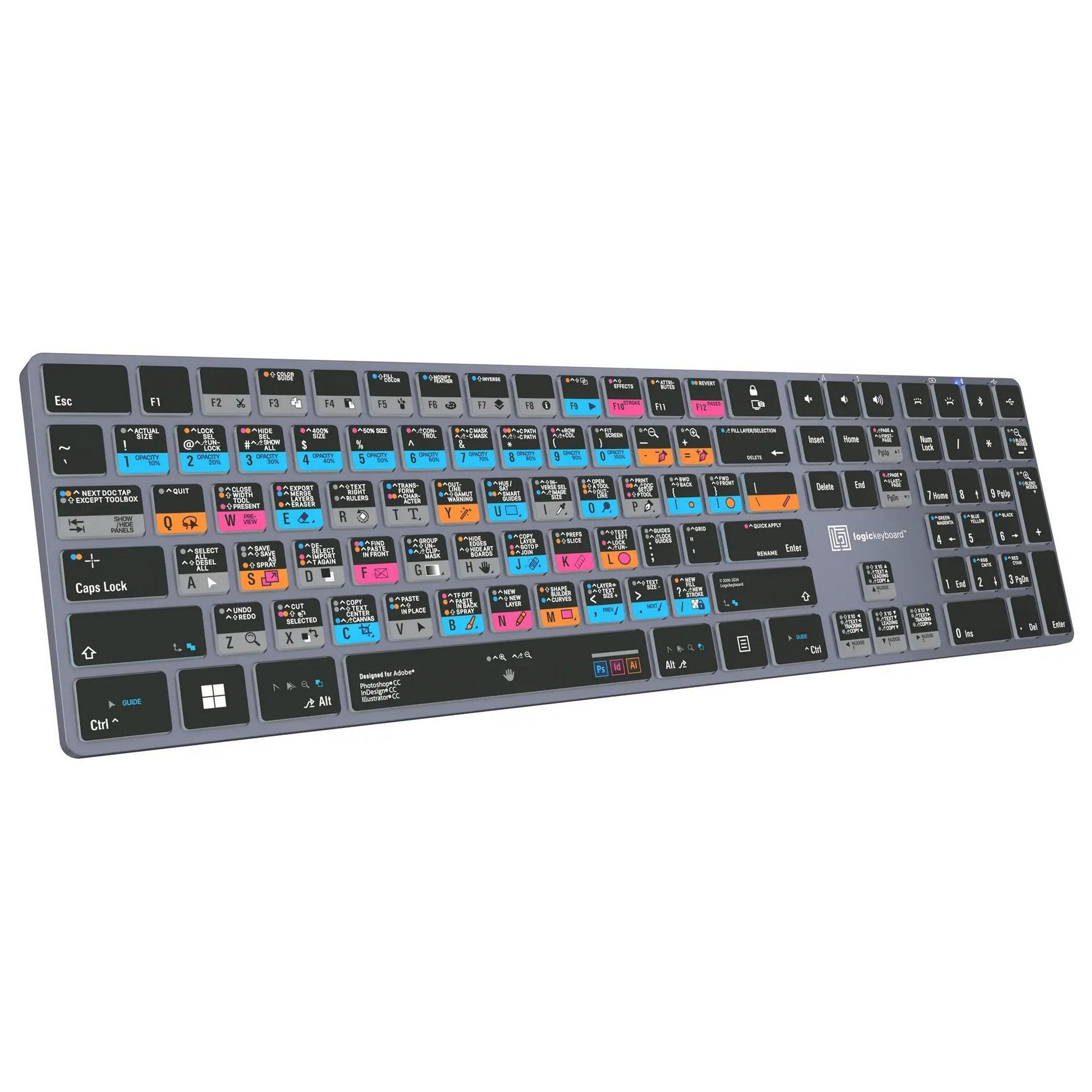  Logickeyboard TITAN Wireless Backlit Keyboard For Adobe Graphic Designer, US Windows(Logickeyboard Titan Wireless Backlit Keyboard For Adobe Graphic Designer Us Windows)
