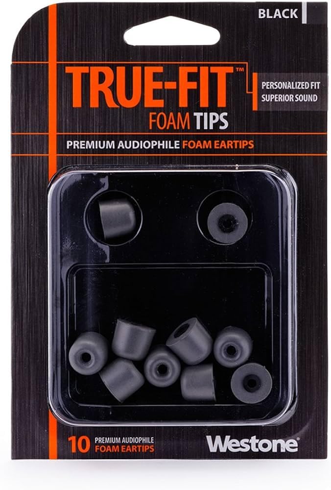  Westone True-Fit Foam Eartips Black 10 Pack(Westone 62801 True Fit Foam Eartips Black 10 Pack)