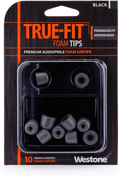  Westone True-Fit Foam Eartips Black 10 Pack(Westone 62801 True Fit Foam Eartips Black 10 Pack)