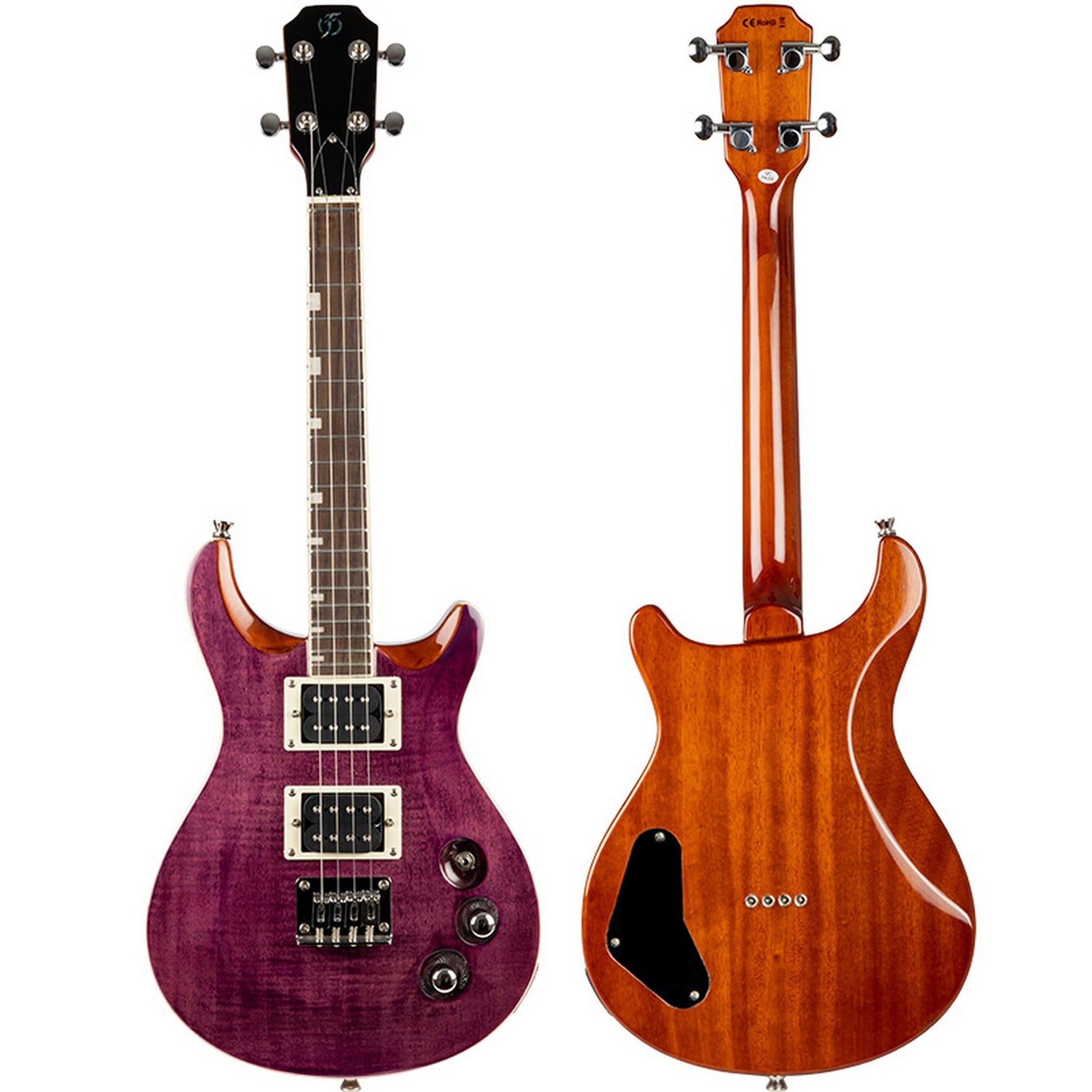  Flight Vanguard Solid Body Transparent Purple Electric Ukulele(Flight Vanguard Solid Body Transparent Purple Electric Ukulele)