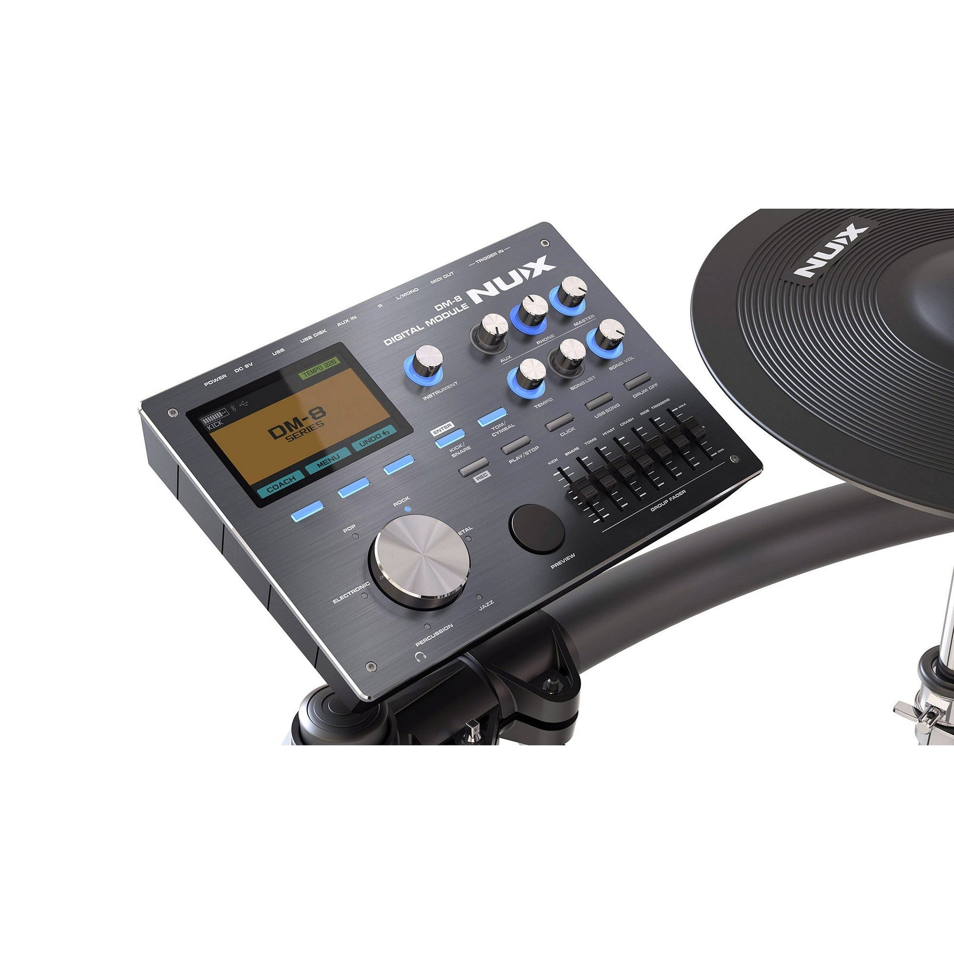  Nux DM-8 Remo Mesh-Head Electronic Drum Kit(Nux Dm 8 Remo Mesh Head Electronic Drum Kit)