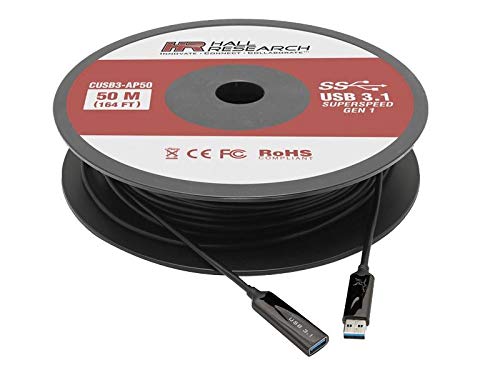  Hall Technologies CUSB3-AP50 4K USB 3.0 And 3.1 Gen1 Javelin AOC Plenum Cable, 164-Foot(Hall Technologies Cusb3 Ap50 4k Usb 3 0 And 3 1 Gen1 Javelin Aoc Plenum Cable 164 Foot)