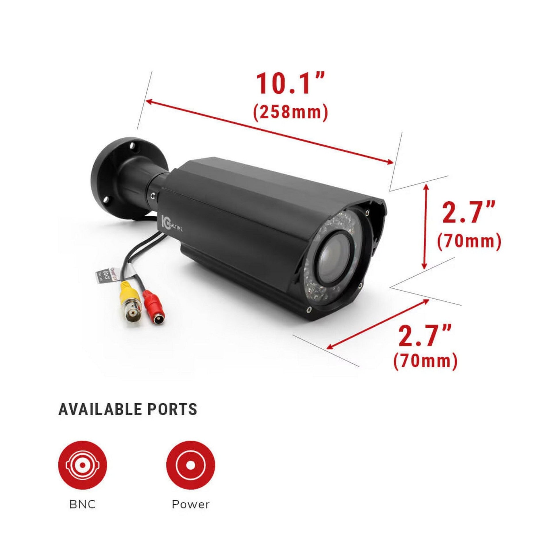  IC Realtime 2MP HD-AVS Outdoor Mid-Size License Plate Recognition Bullet Camera W/Varifocal Lens(Ic Realtime 2mp Hd Avs Outdoor Mid Size License Plate Recognition Bullet Camera W Varifocal Lens)