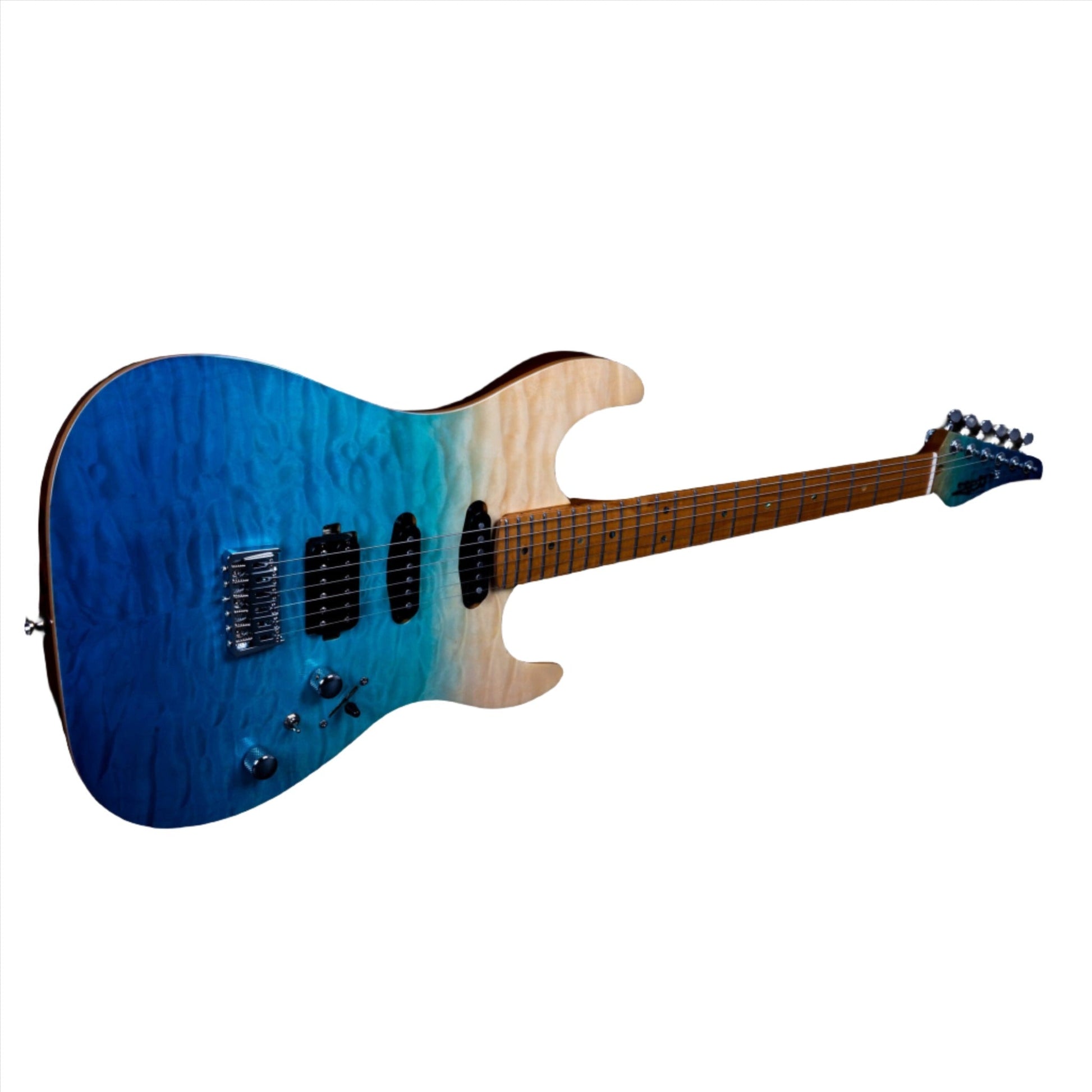  JET Guitars JS-1000 QTBL HSS Mahogany Body Electric Guitar With Quilted Top(Jet Guitars Js 1000 Qtbl Hss Mahogany Body Electric Guitar With Quilted Top)