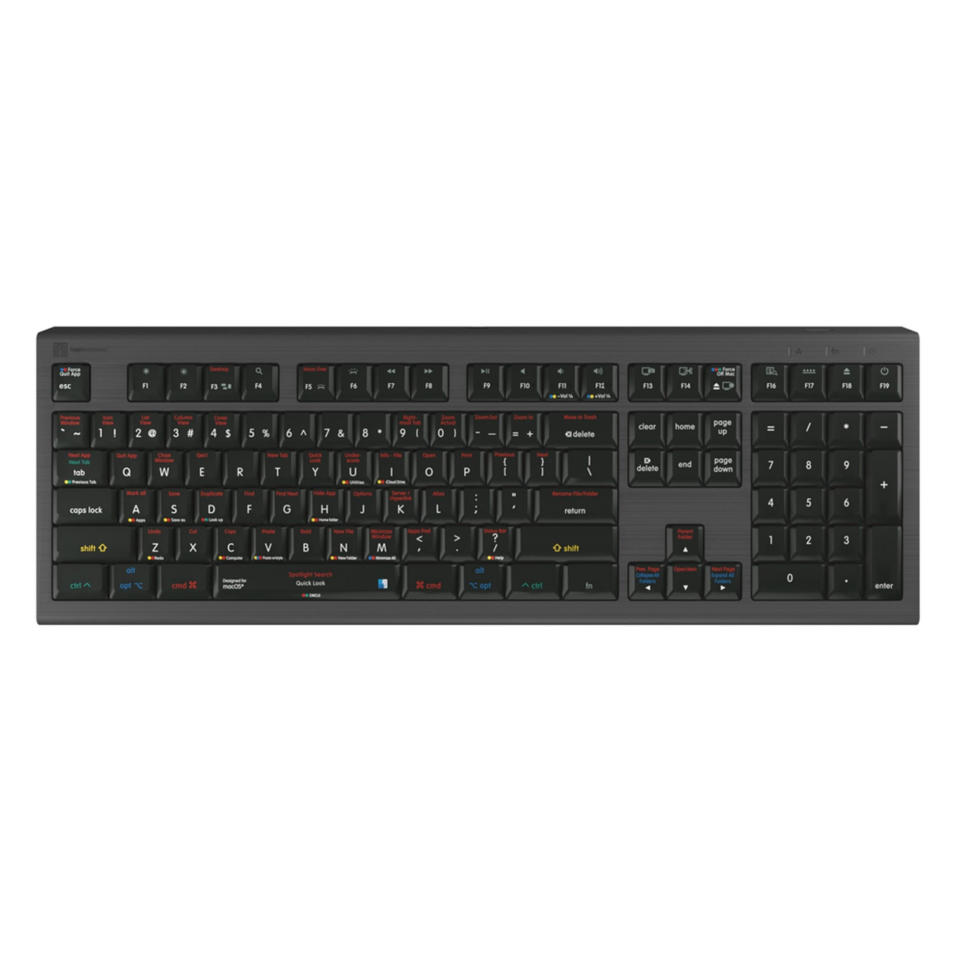 Logickeyboard MacOS X Shortcuts MAC Astra 2 Backlit Shortcut Keyboard(Logickeyboard Lkb Osx A2m Us Macos X Shortcuts Mac Astra 2 Backlit Shortcut Keyboard)