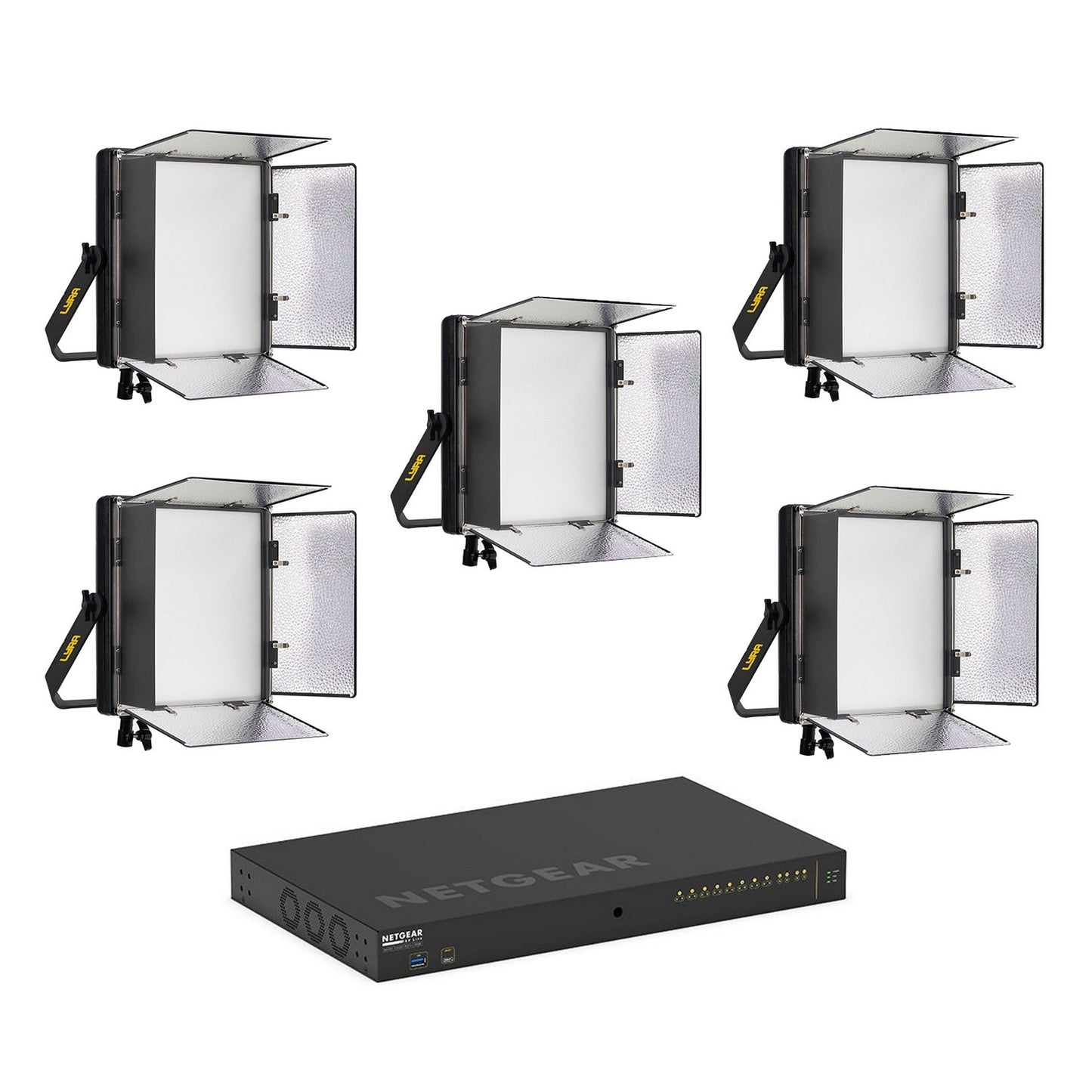  Ikan LBX10-POE-5L-1S Lyra POE 1 X 1 Bi-Color Studio Panel Soft LED Lights With PoE++ Switcher(Ikan Lbx10 Poe 5l 1s Lyra Poe 1 X 1 Bi Color Studio Panel Soft Led Lights With Poe Switcher)