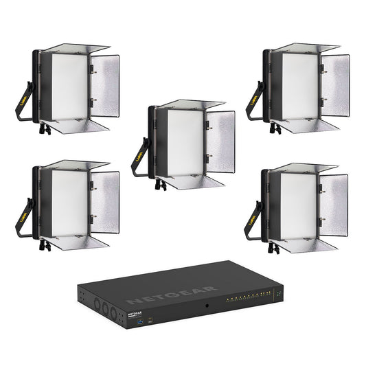  Ikan LBX10-POE-5L-1S Lyra POE 1 X 1 Bi-Color Studio Panel Soft LED Lights With PoE++ Switcher(Ikan Lbx10 Poe 5l 1s Lyra Poe 1 X 1 Bi Color Studio Panel Soft Led Lights With Poe Switcher)