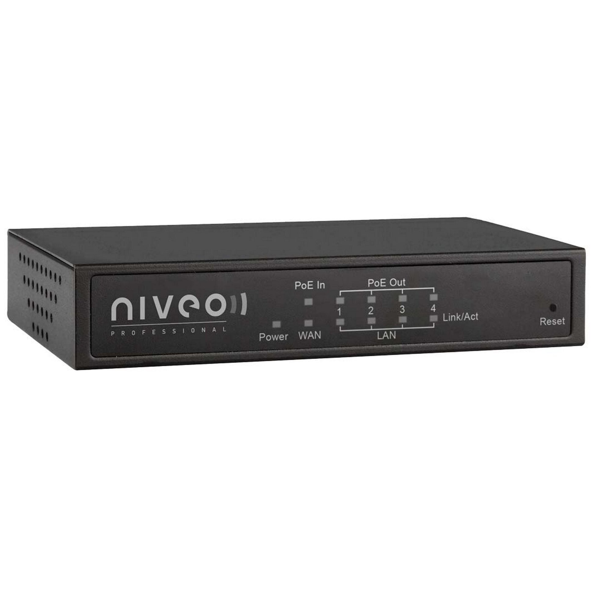  Niveo NR10 Small Form Factor Gigabit Router, 1Gb Wan, Integrated 4 Port GB Switch With PoE Plus(Niveo Nr10 Small Form Factor Gigabit Router 1gb Wan Integrated 4 Port Gb Switch With Poe Plus)