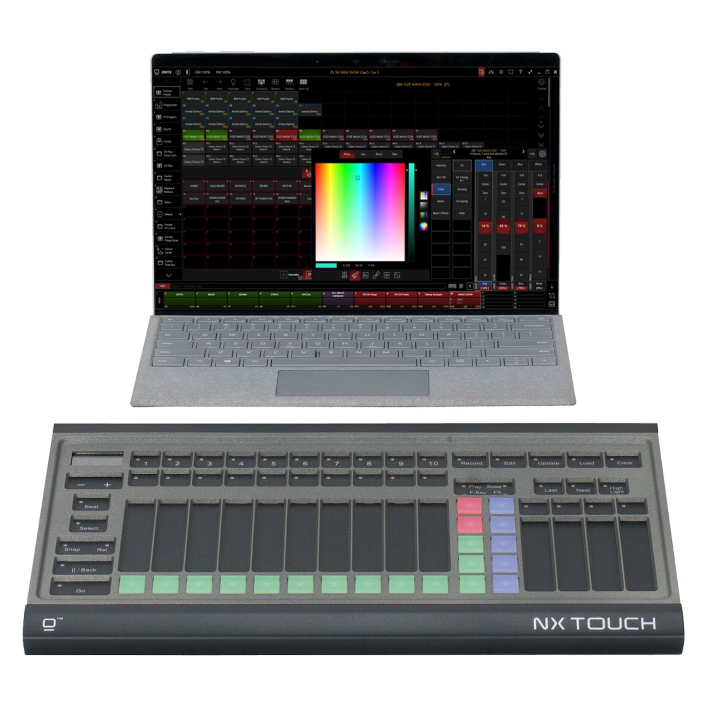  Obsidian Control NX Touch Plug-and-Play 14 Fader DMX Console(Obsidian Control Nx Touch Plug And Play 14 Fader Dmx Console)