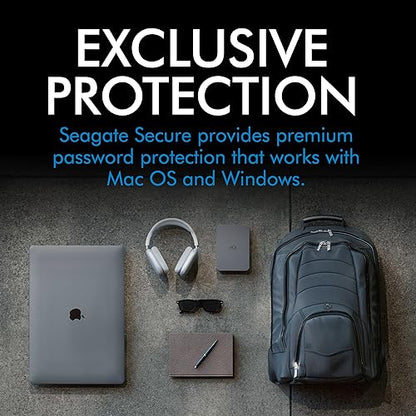  LaCie Mobile Drive Secure External HDD, 4TB(Lacie Stlr4000400 Mobile Drive Secure External Hdd 4tb)