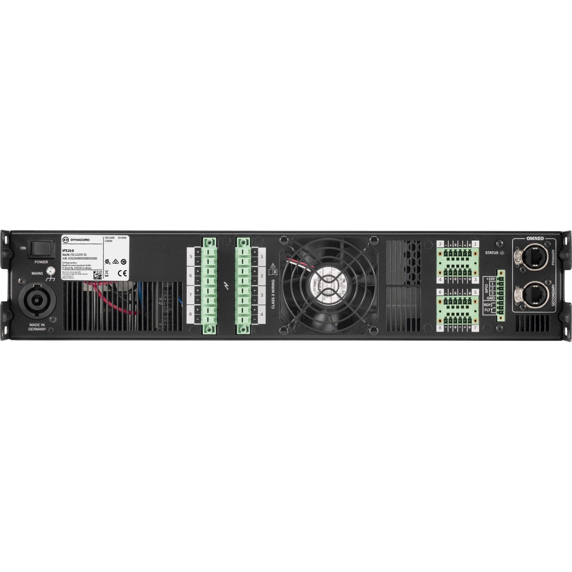  Dynacord IPX10:8 8 X 1250W Multi-Channel Installation DSP Class-D Amplifier(Dynacord Ipx108 8 X 1250w Multi Channel Installation Dsp Class D Amplifier)