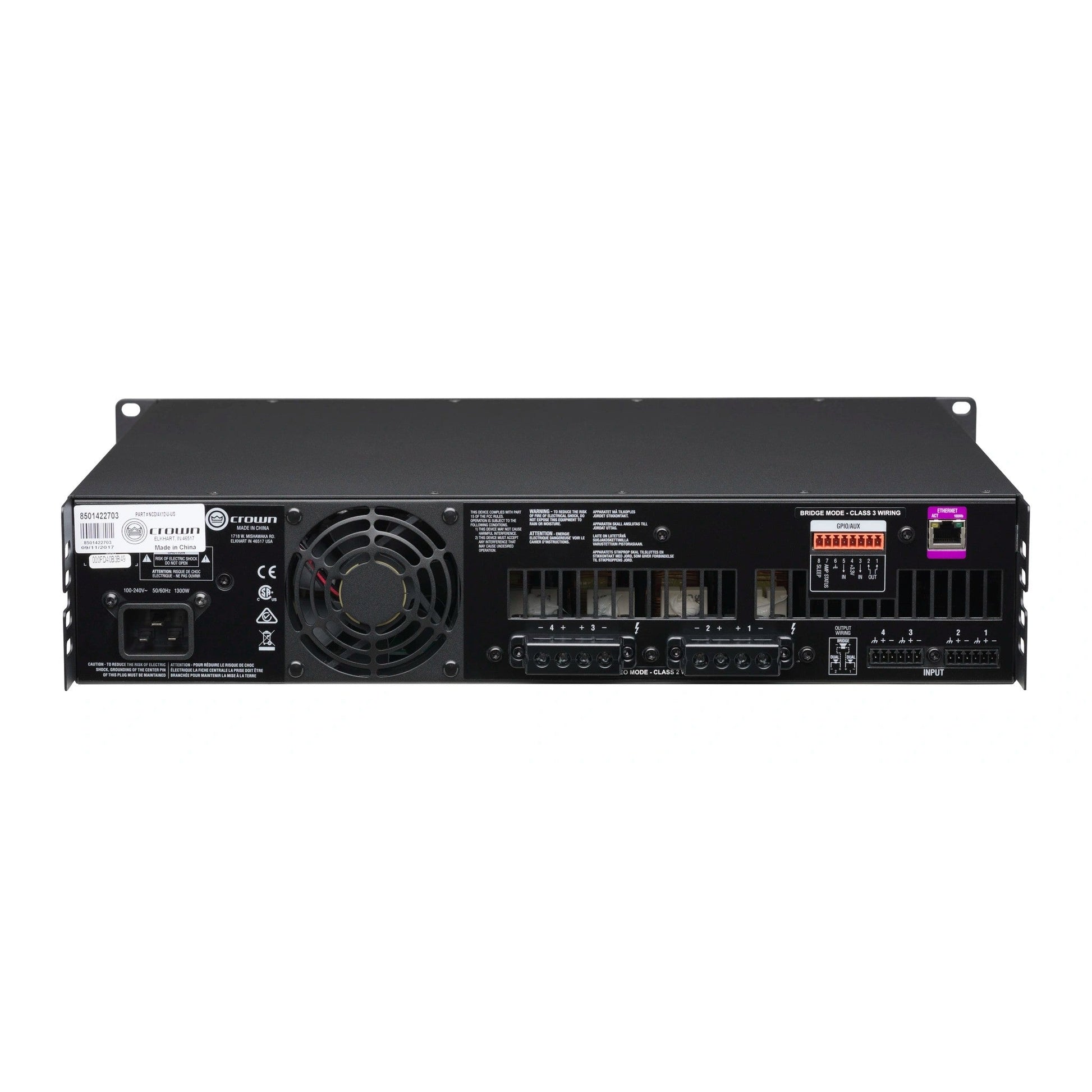  Crown CDi4x1200 1200W 4-Channel Analog Power Amplifier(Crown Cdi4x1200 1200w 4 Channel Analog Power Amplifier)