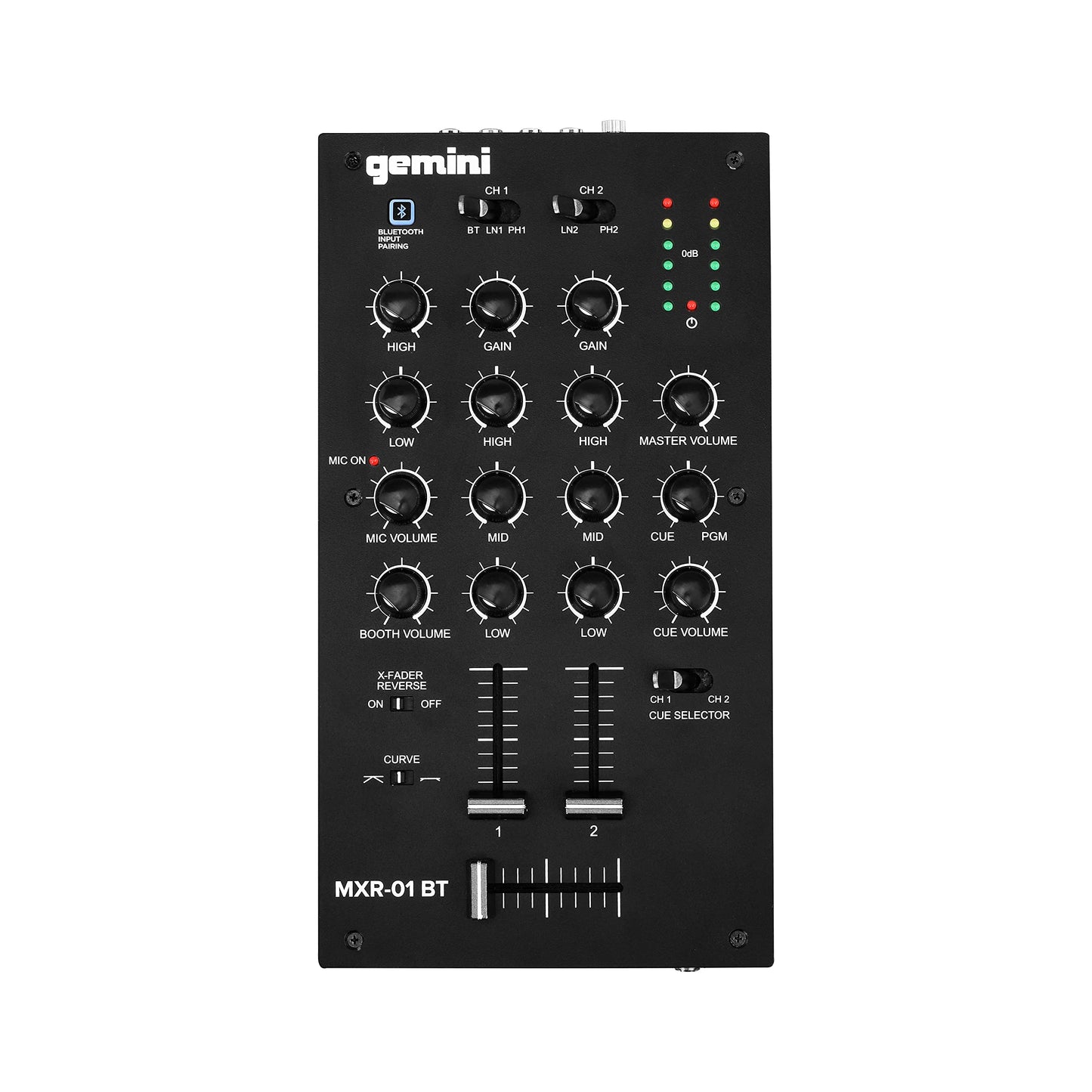  Gemini MXR-01BT 2 Channel Bluetooth DJ Mixer(Gemini Mxr 01bt 2 Channel Bluetooth Dj Mixer)