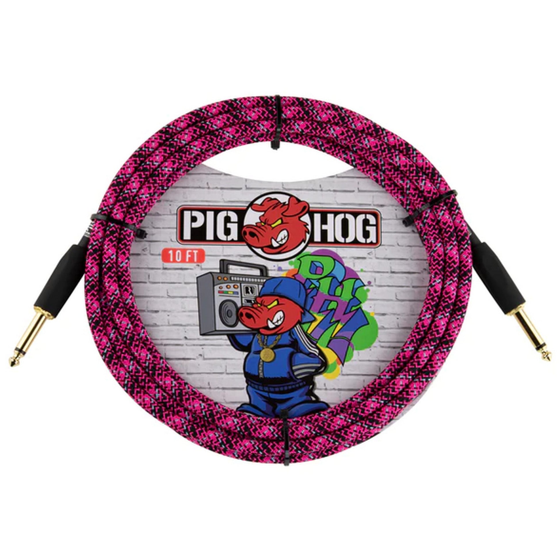  Pig Hog PCH10GPK Pink Graffiti Instrument Cable, 10-Feet Straight(Pig Hog Pch10gpk Pink Graffiti Instrument Cable 10 Feet Straight)
