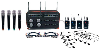  VocoPro MIB-QUAD-8C 8-Channel Wireless Handheld/Headset/Lapel Microphone System(Vocopro Mib Quad 8c 8 Channel Wireless Handheld Headset Lapel Microphone System)