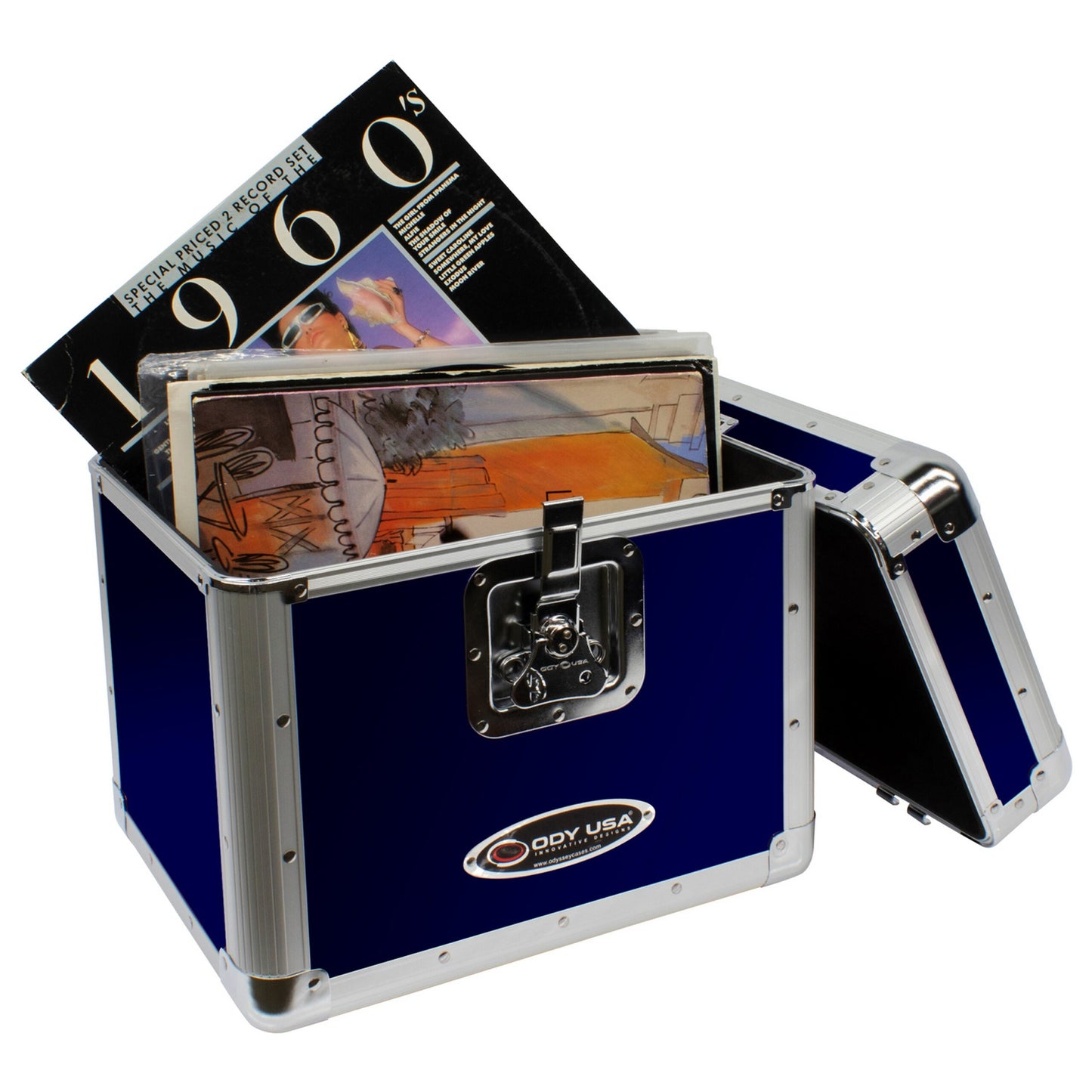  Odyssey KROM Series Stackable Record/Utility Case For 12-Inch Vinyl Records/LPs, Blue(Odyssey Klp2blu Krom Series Stackable Record Utility Case For 12 Inch Vinyl Records Lps Blue)
