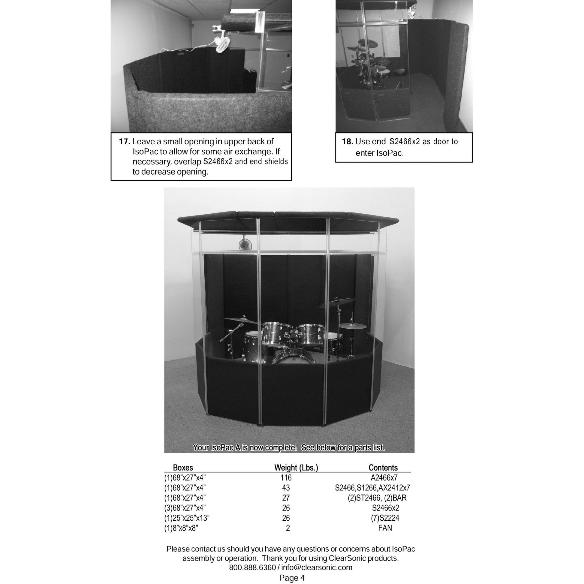  ClearSonic IPA IsoPac A Portable Drum Isolation Booth, 60-70% Volume Reduction(Clearsonic Ipa Isopac A Portable Drum Isolation Booth 60 70 Volume Reduction)