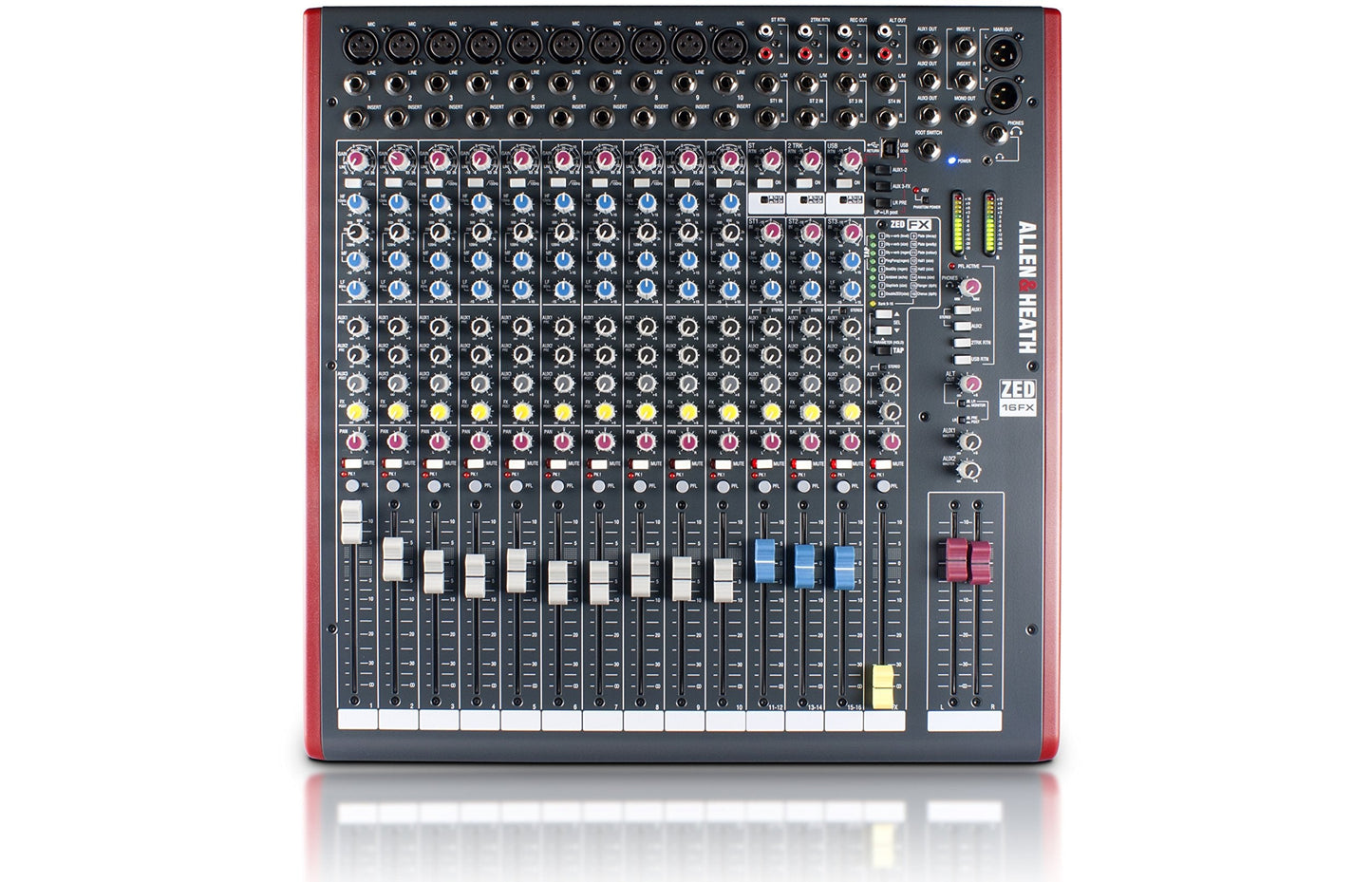  Allen & Heath ZED-16FX 10 Mono Mic Line 3 Stereo Input Neutrik XLR Mic 1/4 Inch USB FX Mixer(Allen Heath Zed 16fx 10 Mono Mic Line 3 Stereo Input Neutrik Xlr Mic 1 4 Inch Usb Fx Mixer)