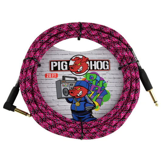  Pig Hog PCH20GPKR Pink Graffiti Instrument Cable, 20-Feet Right Angle(Pig Hog Pch20gpkr Pink Graffiti Instrument Cable 20 Feet Right Angle)