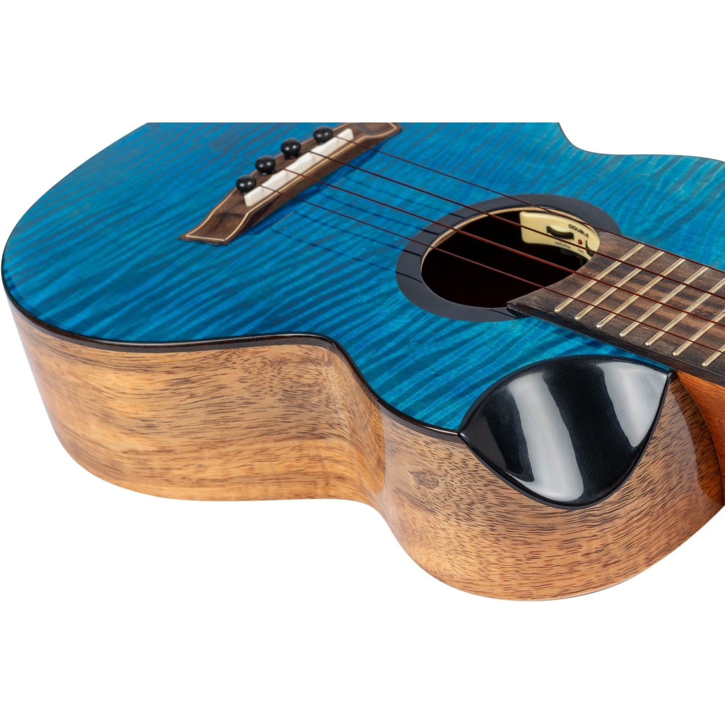  Flight Comet EQ-A Tenor Solid Flamed Maple Rosewood Ukulele, Blue(Flight Comet Eq A Tenor Solid Flamed Maple Rosewood Ukulele Blue)