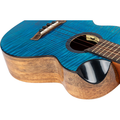  Flight Comet EQ-A Tenor Solid Flamed Maple Rosewood Ukulele, Blue(Flight Comet Eq A Tenor Solid Flamed Maple Rosewood Ukulele Blue)