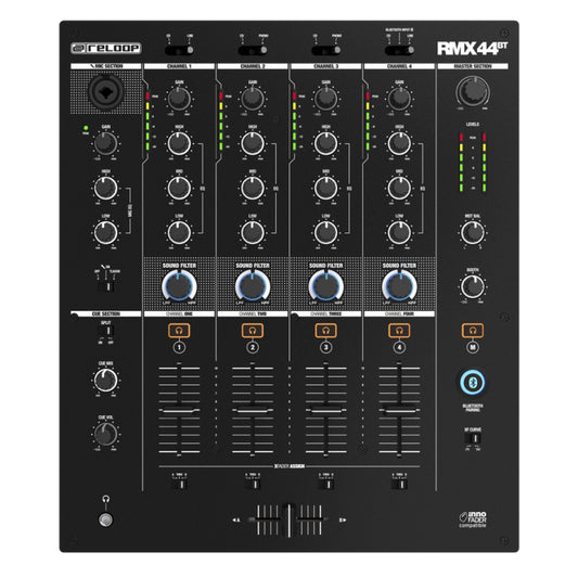  Reloop RMX-44BT 4-Channel Bluetooth DJ Club Mixer(Reloop Rmx 44bt 4 Channel Bluetooth Dj Club Mixer)