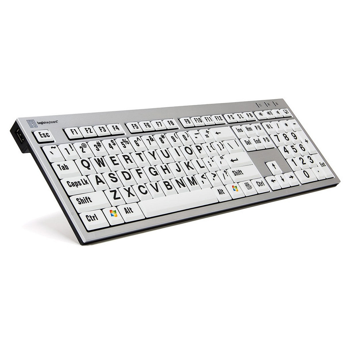  Logickeyboard Large Print Black On White Slim Line PC Keyboard Accurate Typing Large Printed Keyboard(Logickeyboard Large Print Black On White Slim Line Pc Keyboard Accurate Typing Large Printed Keyboard)