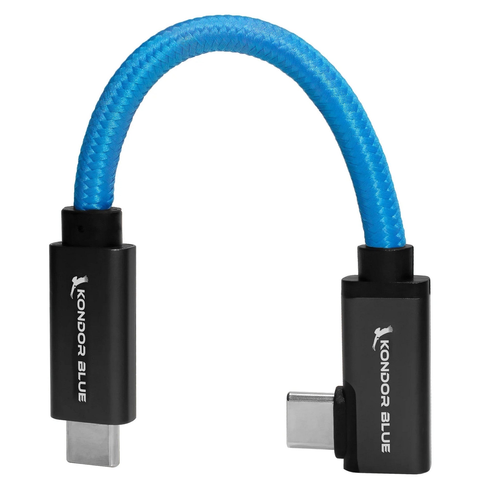  Kondor Blue 6-Inch USB-C Right Angle To Straight Cable For 8K Video Transfer(Kondor Blue 6 Inch Usb C Right Angle To Straight Cable For 8k Video Transfer)