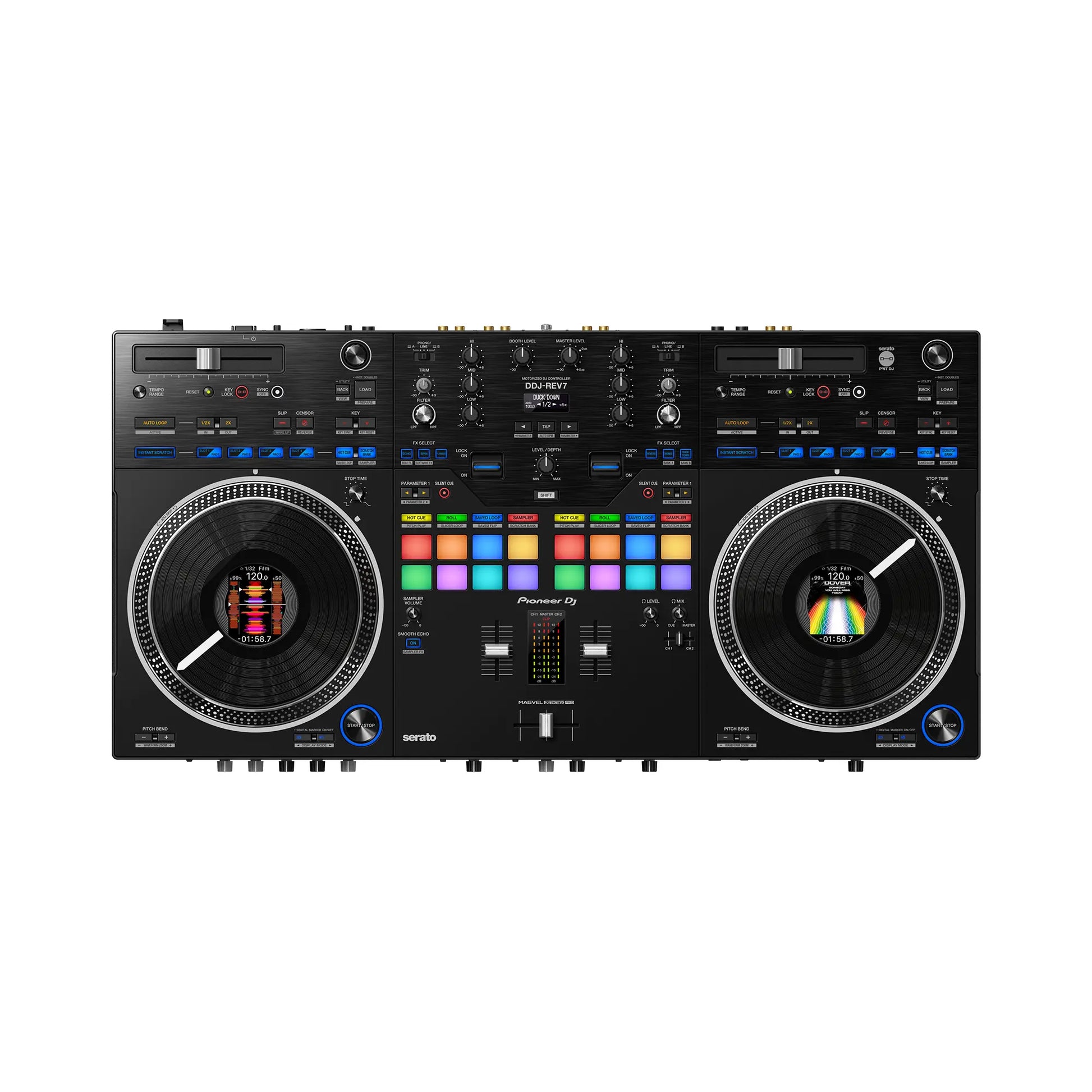  Pioneer DJ DDJ-REV7 Scratch-Style 2-Channel Professional DJ Controller For Serato(Pioneer Dj Ddj Rev7 Scratch Style 2 Channel Professional Dj Controller For Serato)
