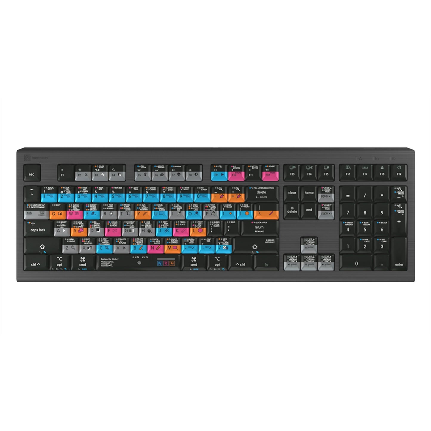  Logickeyboard Adobe Grap. Des. Ps+Id+Ai Mac ASTRA 2 Backlit Shortcut Keyboard(Logickeyboard Lkb Agda A2m Us Adobe Grap Des Psidai Mac Astra 2 Backlit Shortcut Keyboard)