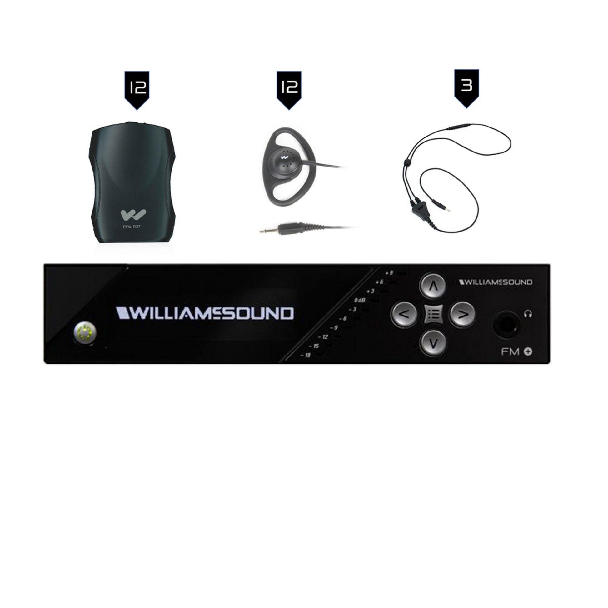  Williams AV FM 557-12 Large-Area Dual FM And Wi-Fi Assistive Listening System With 12 FM R37 Receivers(Williams Av Fm 557 12 Large Area Dual Fm And Wi Fi Assistive Listening System With 12 Fm R37 Receivers)