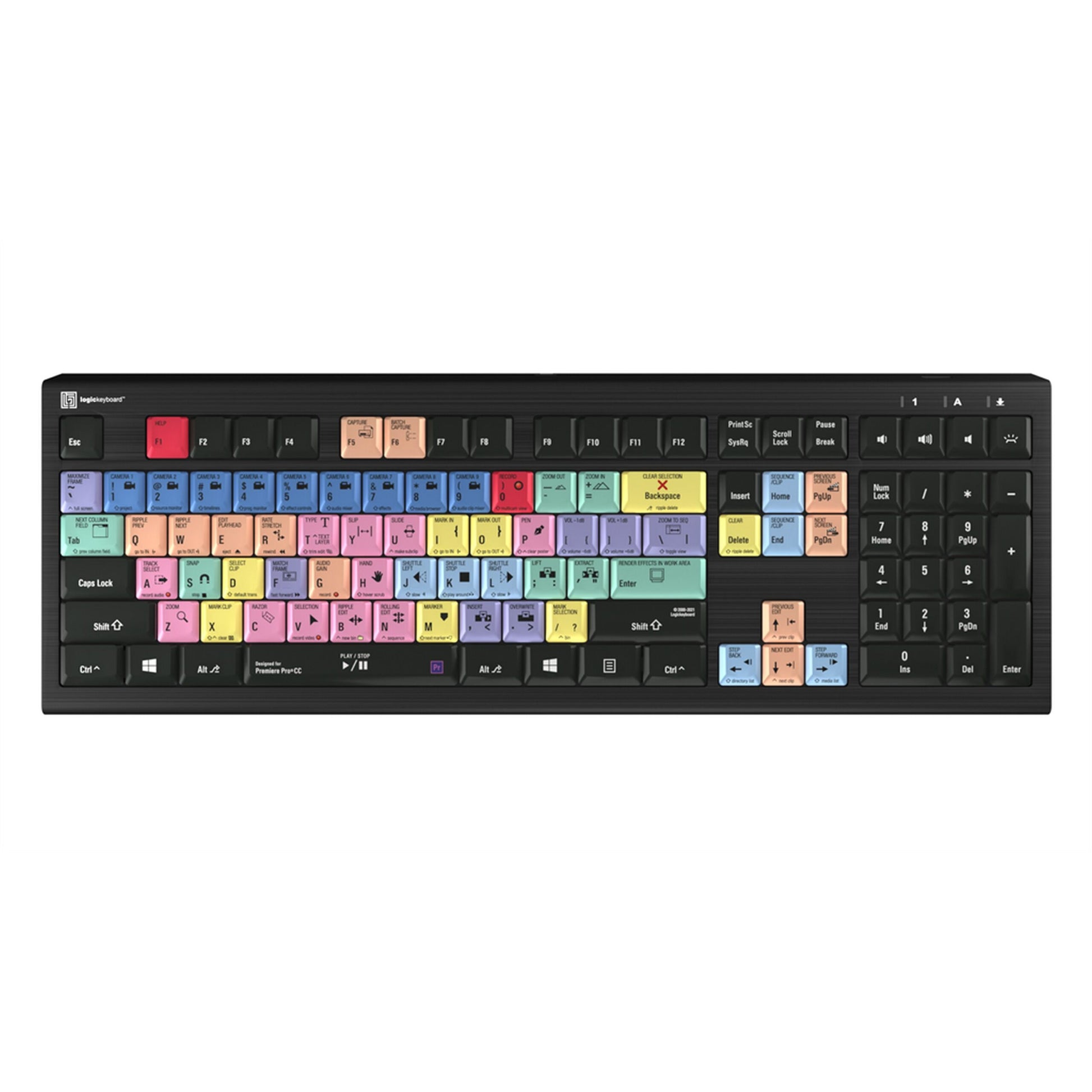  Logickeyboard Adobe Premiere Pro CC PC Astra 2 Backlit Shortcut Keyboard(Logickeyboard Lkb Pprocc A2pc Us Adobe Premiere Pro Cc Pc Astra 2 Backlit Shortcut Keyboard)