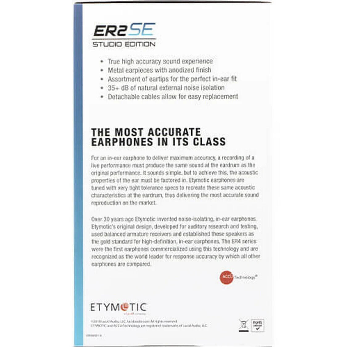  Etymotic Research ER2SE Studio Edition In-Ear Monitor(Etymotic Research Er2se Studio Edition In Ear Monitor)
