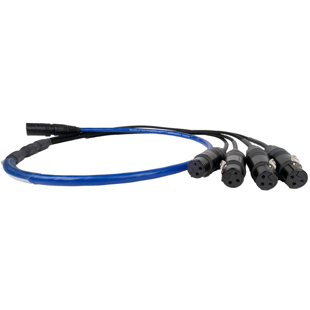  SoundTools SuperCAT Tails Male EtherCON Breakout To 4 Female XLR(Soundtools Supercat Tails Male Ethercon Breakout To 4 Female Xlr)