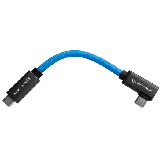  Kondor Blue 6-Inch USB-C Right Angle To Straight Cable For 8K Video Transfer(Kondor Blue 6 Inch Usb C Right Angle To Straight Cable For 8k Video Transfer)
