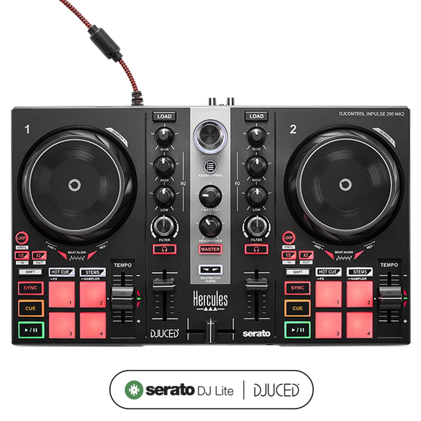 Hercules DJControl Inpulse 200 MK2 2-Channel DJ Controller(Hercules Djcontrol Inpulse 200 Mk2 2 Channel Dj Controller)