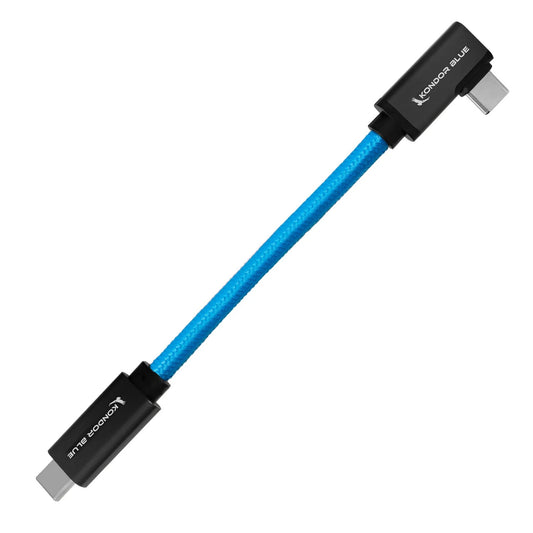  Kondor Blue 6-Inch USB-C Right Angle To Straight Cable For 8K Video Transfer(Kondor Blue 6 Inch Usb C Right Angle To Straight Cable For 8k Video Transfer)