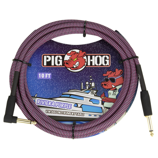  Pig Hog PCH10RPPR Riviera Purple Instrument Cable, 10-Foot, Right Angle(Pig Hog Pch10rppr Riviera Purple Instrument Cable 10 Foot Right Angle)