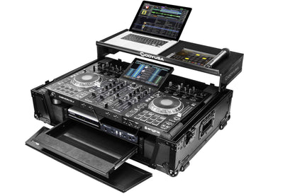  Odyssey Denon Prime 4 Black Flight Case With Patented Glide Laptop Platform And 2U Rack Spaces(Odyssey Fzgsprime4w2bl Denon Prime 4 Black Flight Case With Patented Glide Laptop Platform And 2u Rack Spaces)