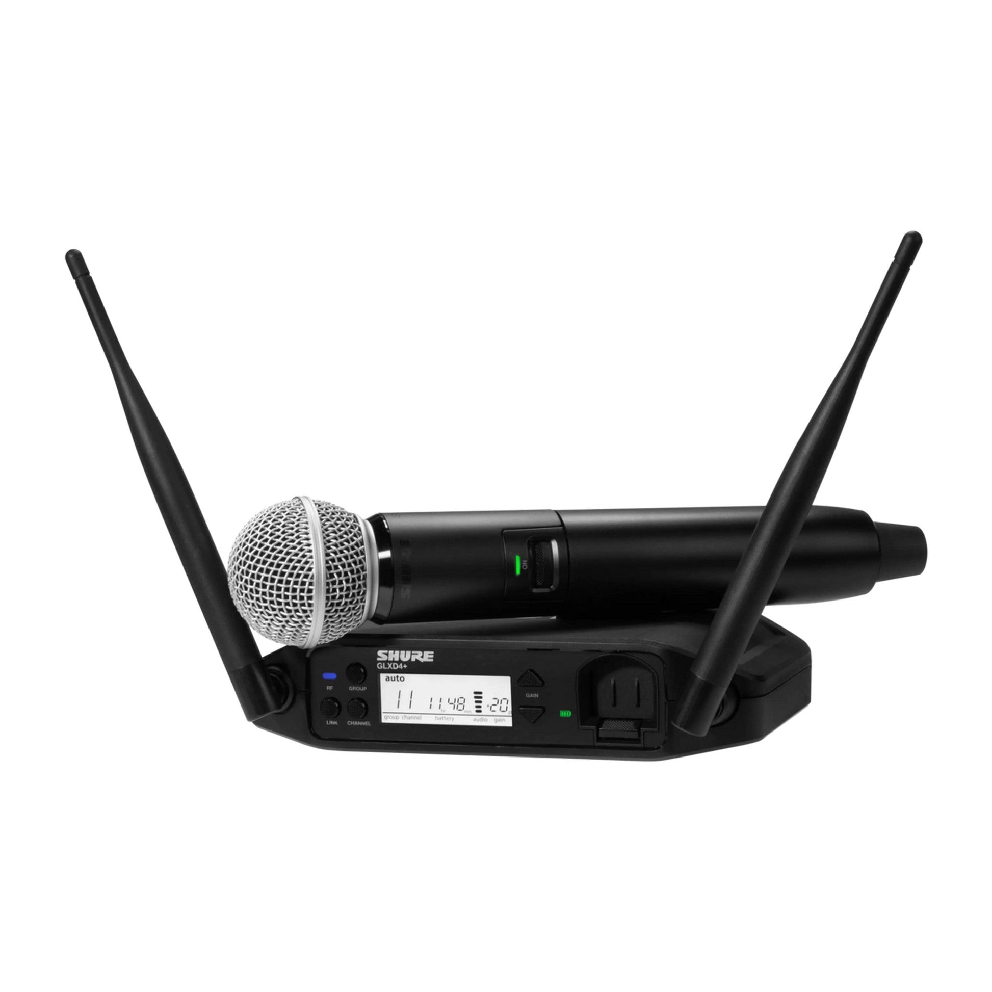  Shure GLXD24+/SM58 Digital Wireless SM58 Handheld Microphone System, Z3 2.4, 5.8 GHz(Shure Glxd24 Sm58 Digital Wireless Sm58 Handheld Microphone System Z3 2 4 5 8 Ghz)