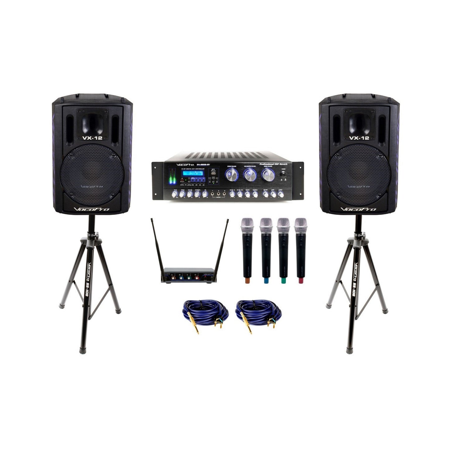  VocoPro KDJ-STAR UHF Wireless Microphone Karaoke Speaker System, 12-Inch 600W(Vocopro Kdj Star Uhf Wireless Microphone Karaoke Speaker System 12 Inch 600w)