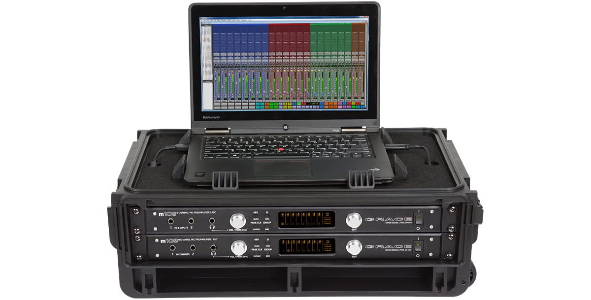  SKB 1SKB-iSF2U Injection Molded 2U Studio Flyer Rolling Rack Case(Skb 1skb Isf2u Injection Molded 2u Studio Flyer Rolling Rack Case)